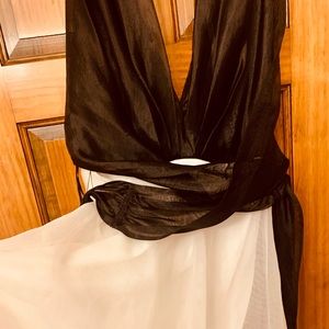 Black and white v neck dress